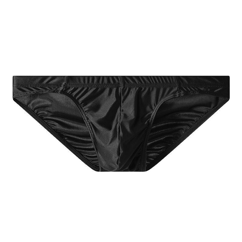 Men's Ice Silk Breathable Briefs - Cool, Sexy, and Simple Solid Color Plus Size Sports Shorts  