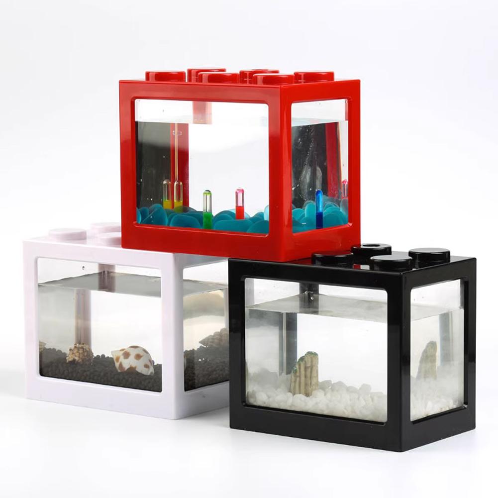 Aquarium Fish Tank Creative Multicolor Stackable Building Blocks Ecological For Small Reptile Pet Box Landscape Seawedecoration