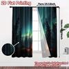 2pcs, 2D FLAT PRINTING Curtains (Without Rod) AuroraCampfire Chic Curtain Cloth Durable 100% Polyester Fabric Curtains Thermal
