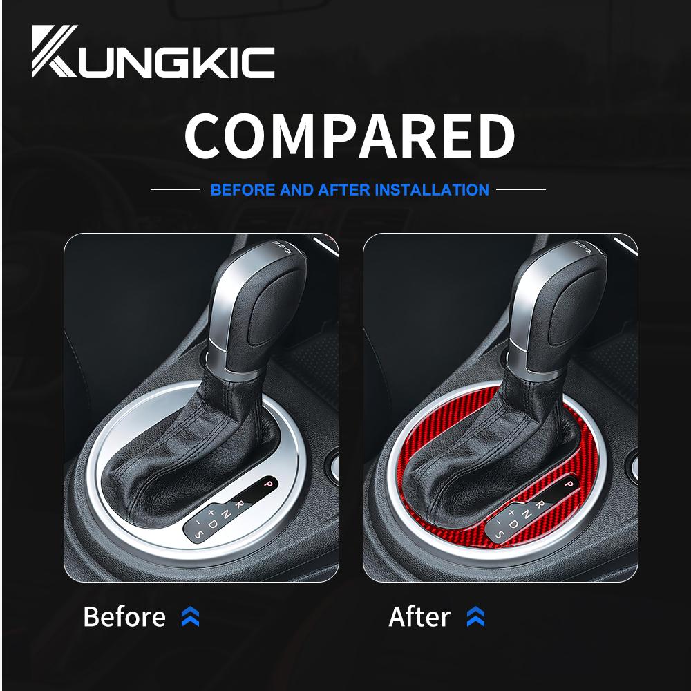 For Volkswagen Beetle 2012 2013 2014 2015 2016 2017-19 Gear Shift Panel Real Soft Carbon Fiber Sticker Car Interior Accessories