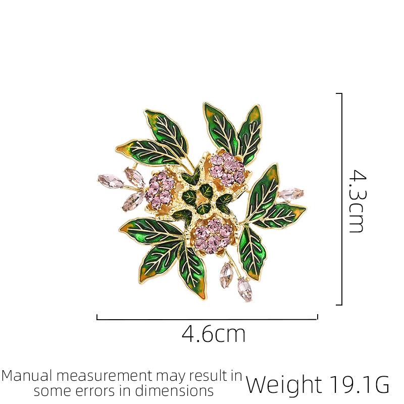 Trendig design Mångsidig emalj Atmosfärisk rosblomma Brosch Feminint temperament Zirkon Kostymjacka Brosch