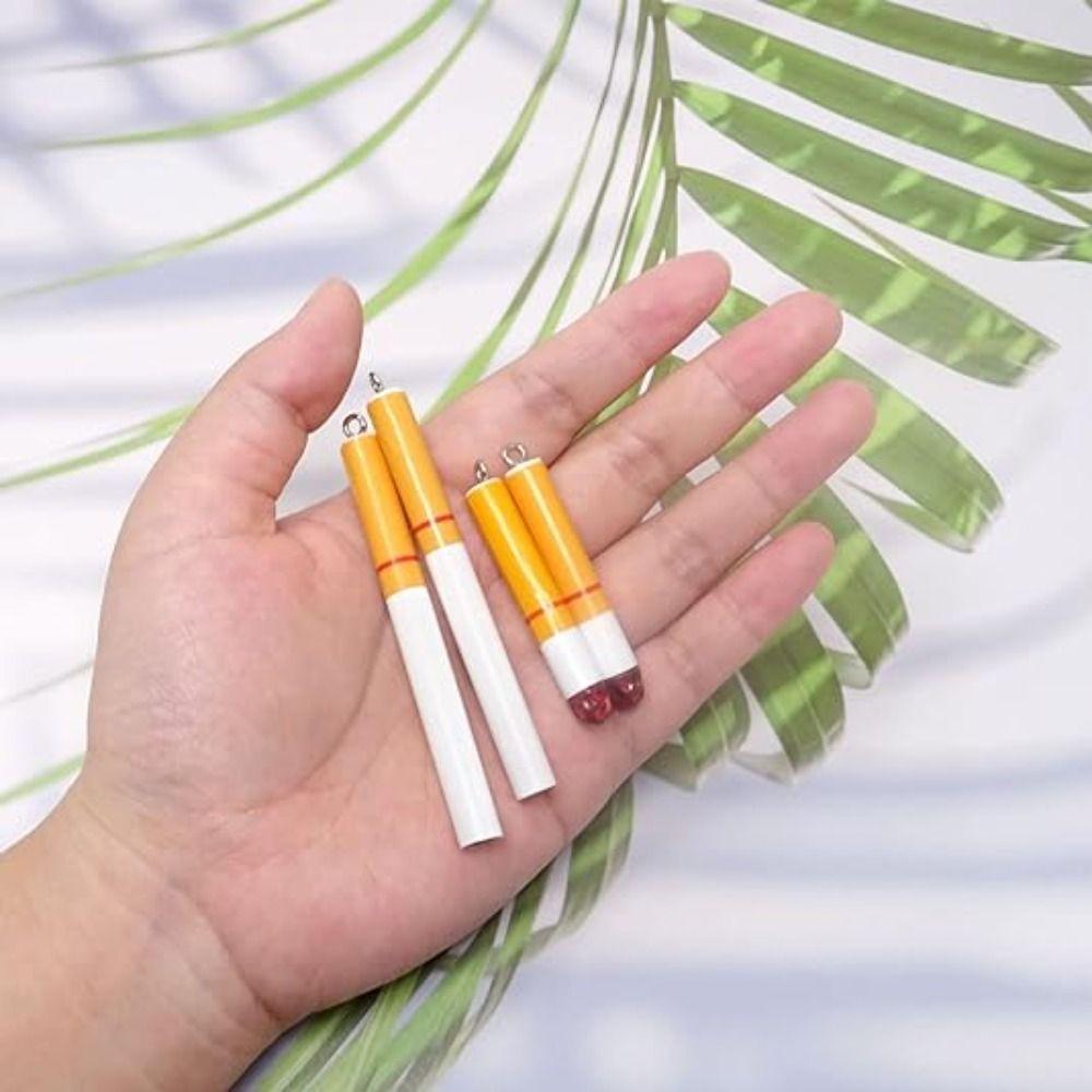 Resin Resin Pendant Charms 7.7*0.8cm 3D Cigarette Charms Pendant  For Craft Making