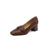 Women Retro Bowknot High Heels Spring Autumn Fashion Elegant Square Toe Stiletto Chunky Heels Pumps Party Dress Casual Shoes