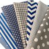 Gray Blue Fabric Large and Wavy Perfect for Crafts and Handicrafts 7-Piece & Set, Pattern, 100% Cotton, 46x56cm, Dots, Stars, Checks, Lines,