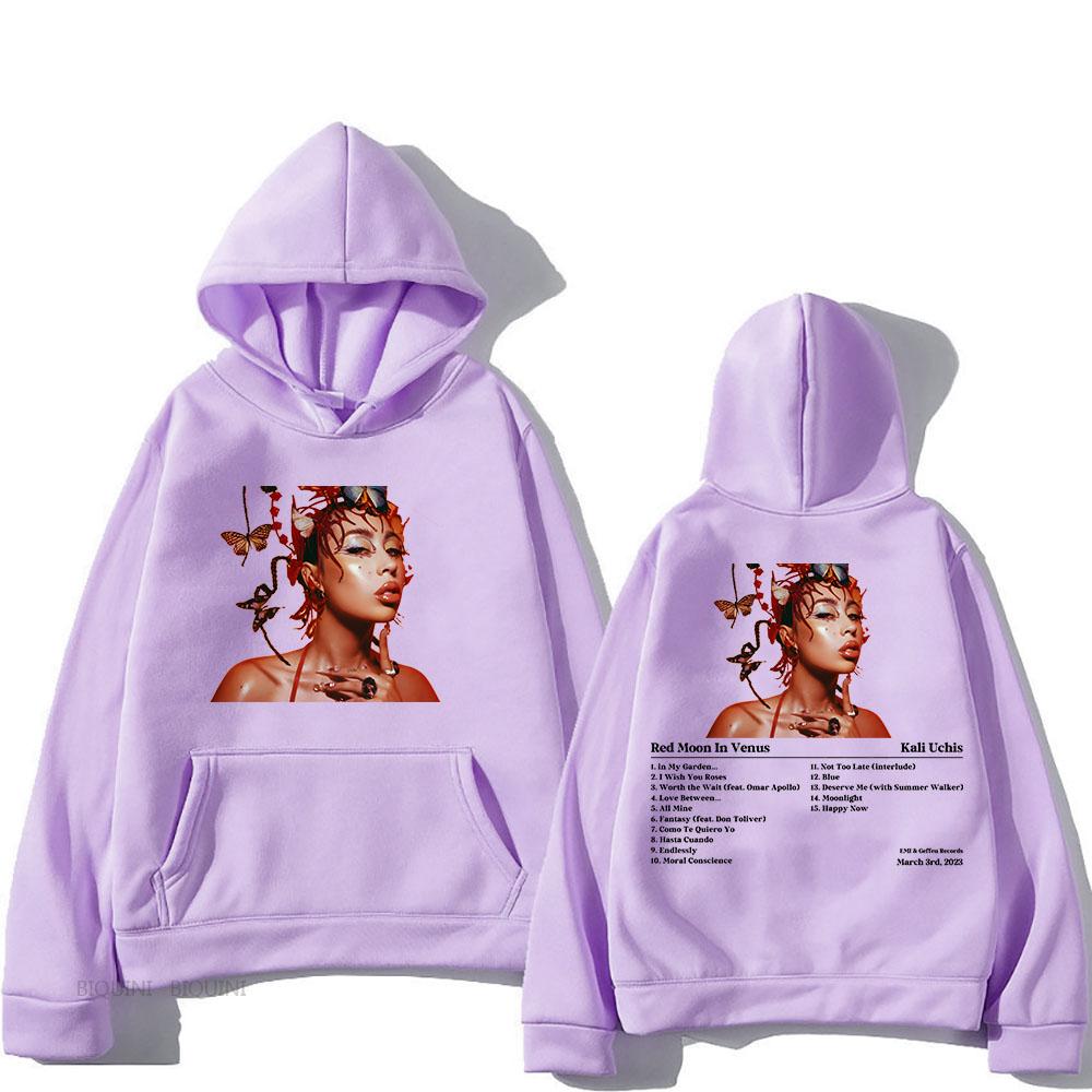 Kali Uchis Moonlight New Song Hooded for Autumn/Winter Casual Vintage Sweatshirt Funko Pop Fleece Clothing Moletom Fashion Hoody