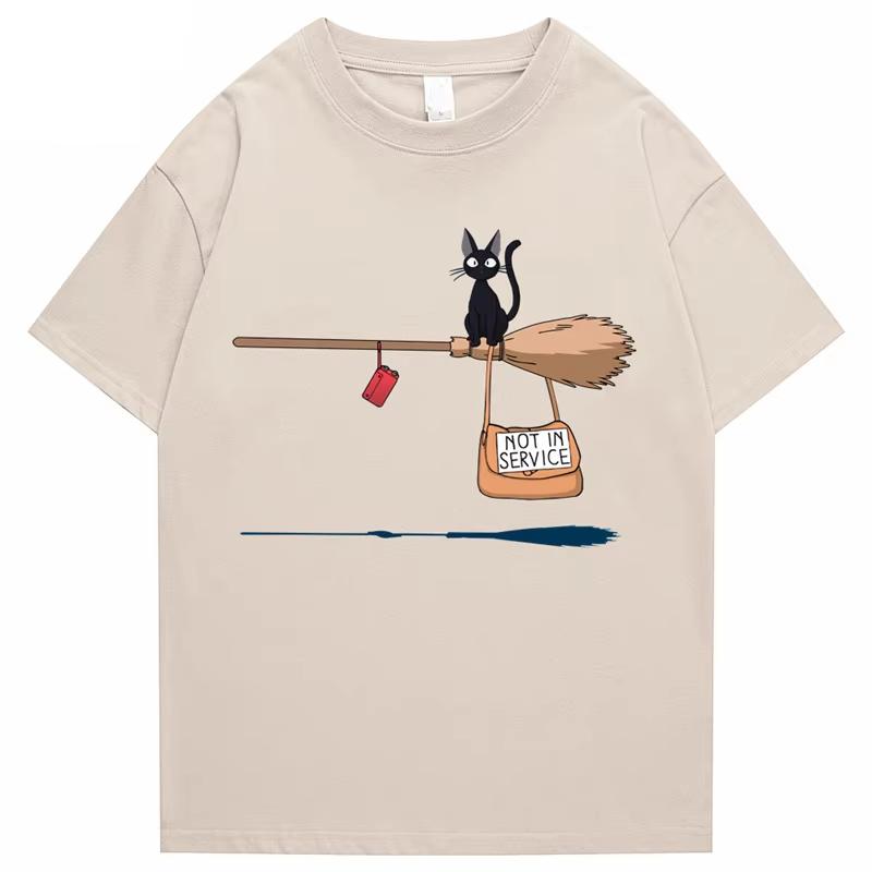 

Cute Cats Are Not in Service Comic Print Men and Women Cartoon Soft T-shirts Fashion Round Neck T-shirts Retro Loose T-shirts S разноцветный