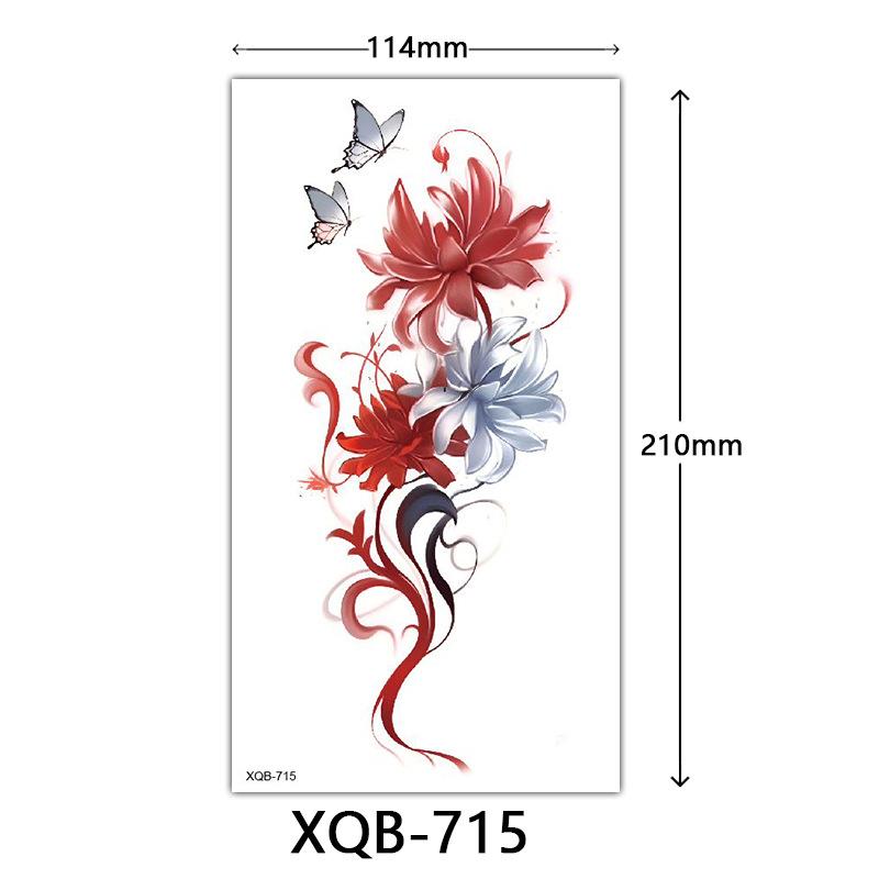 Small Full Arm Tattoo Sticker, Flower Letters, Plain Flower Tattoo Sticker Tattoo