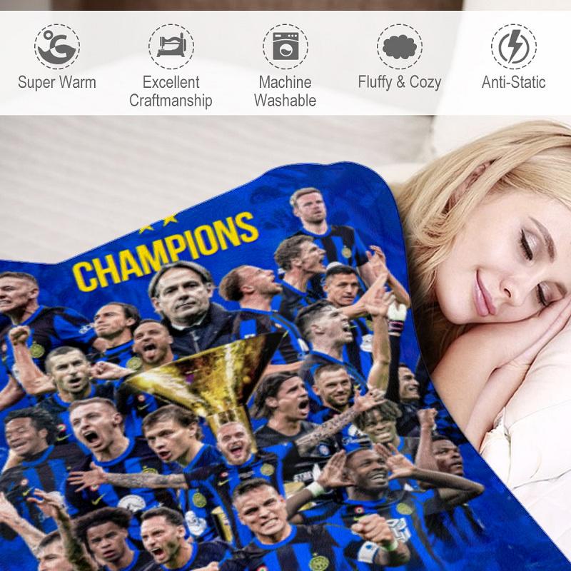 Famous F.C. Internazionale Milano football player Lautaro Martínez blanket Soft four season home bed office travel outdoor warm blanket L12