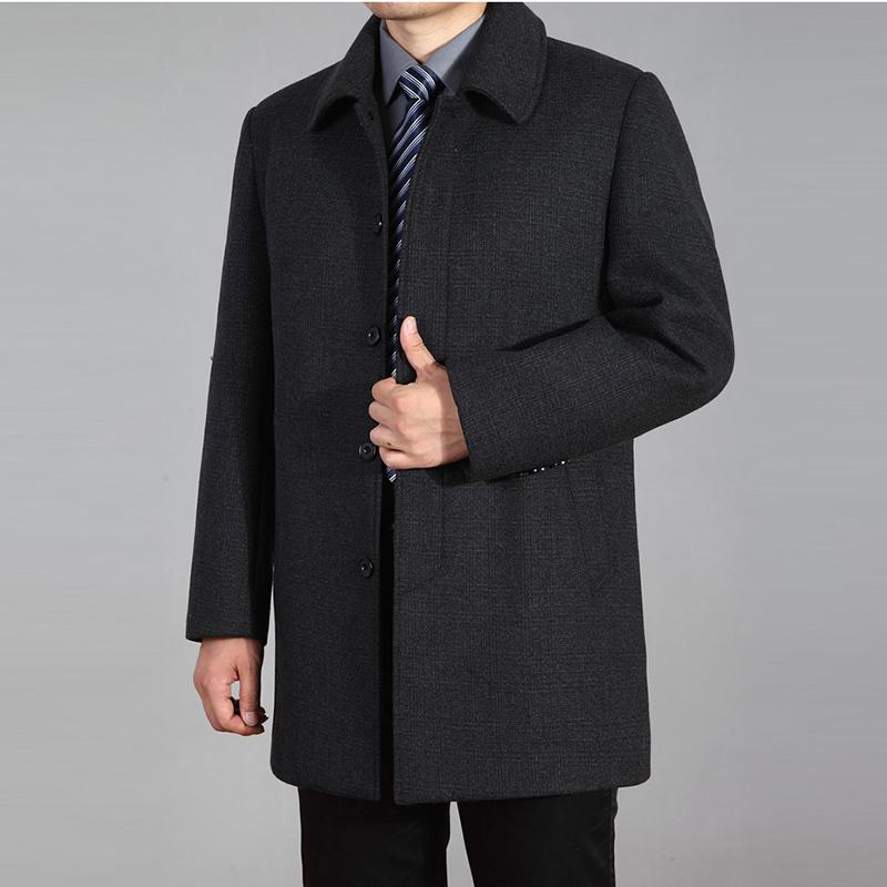Erkekler Yün Ceket Sonbahar Kış Palto Yün Uzun Ceket Peacoat Erkek Yün Ceket Artı Boyutu 7XL