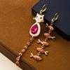 Animal Cartoon Alloy Dangle Earrings With Electroplated Finish For Fashion Enthusiasts