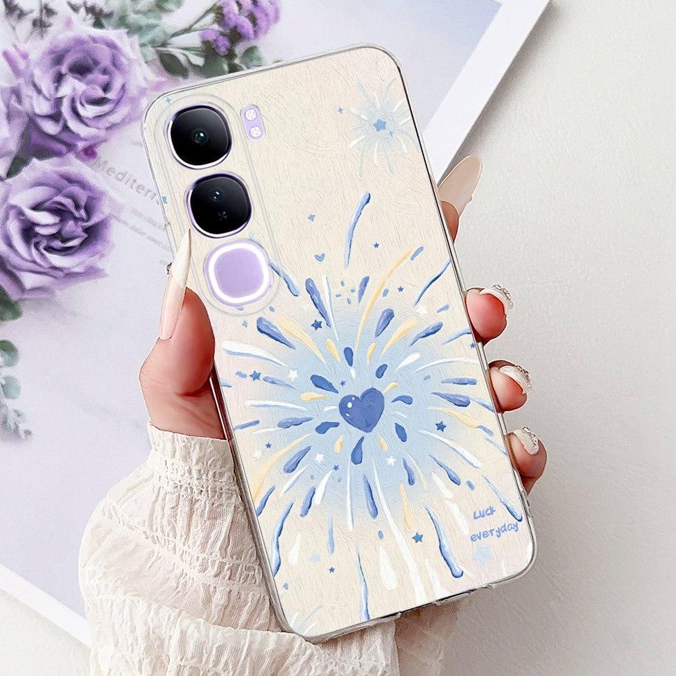 For Vivo V40 Lite 5G IDN Case V2417 Clear Cute Cat Fashion Butterfly Love Painted Soft Phone Case For Vivo V40 Lite 4G IDN Cover