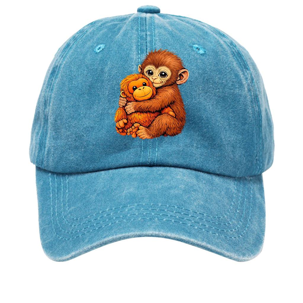 Boné de Beisebol de Algodão Lavado com Topo Mole Desgastado Estampado Chapéu Jeans para Homens, Chapéu Retrô Europeu e Americano