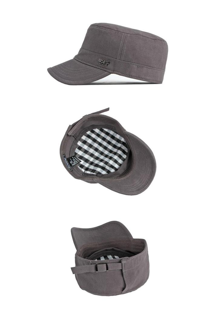 Men's Fashionable Cotton Duckbill Cap - Flat-top, Korean Style Military Hat for Spring/Autumn, Outdoor Sun Protection and Sport.