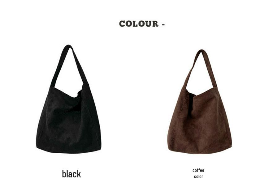 Bolso Tote de Gamuza Esmerilada para Mujer - Gran Capacidad, Bolso de Hombro Casual Versátil para Otoño/Invierno