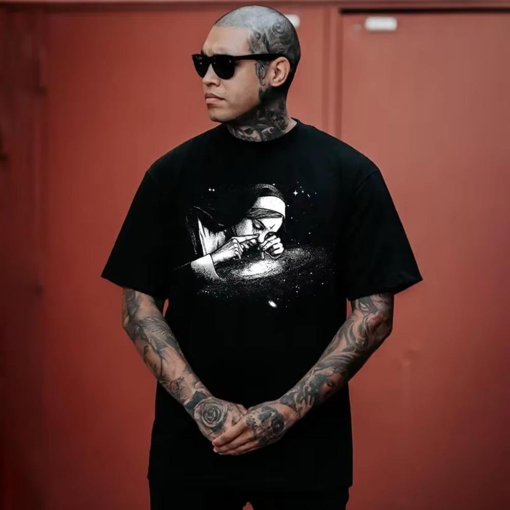 

2024 Men s Summer 3D Printed Weird T-shirt Man Short Sleeved Trendy Element Hipster Tees Cool Breathable Clothing Loose Tops XXXXXL чёрный