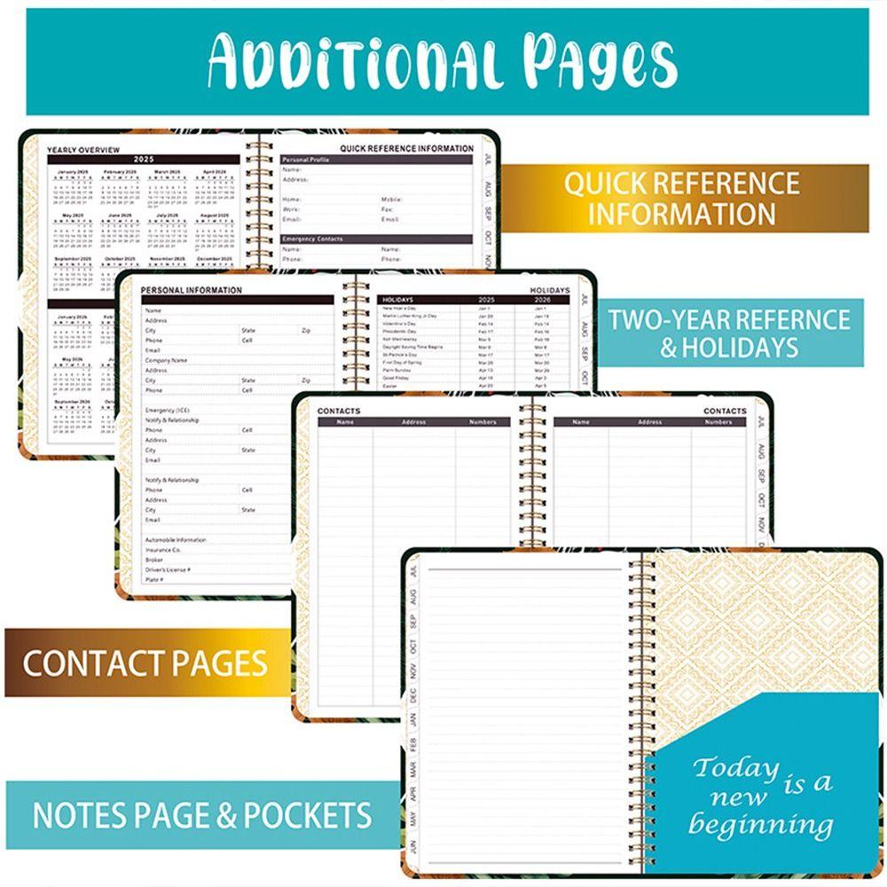 12 Months Schedule Planner Notepad To Do List Binder Coil Notebook A5 Agenda Book  Business