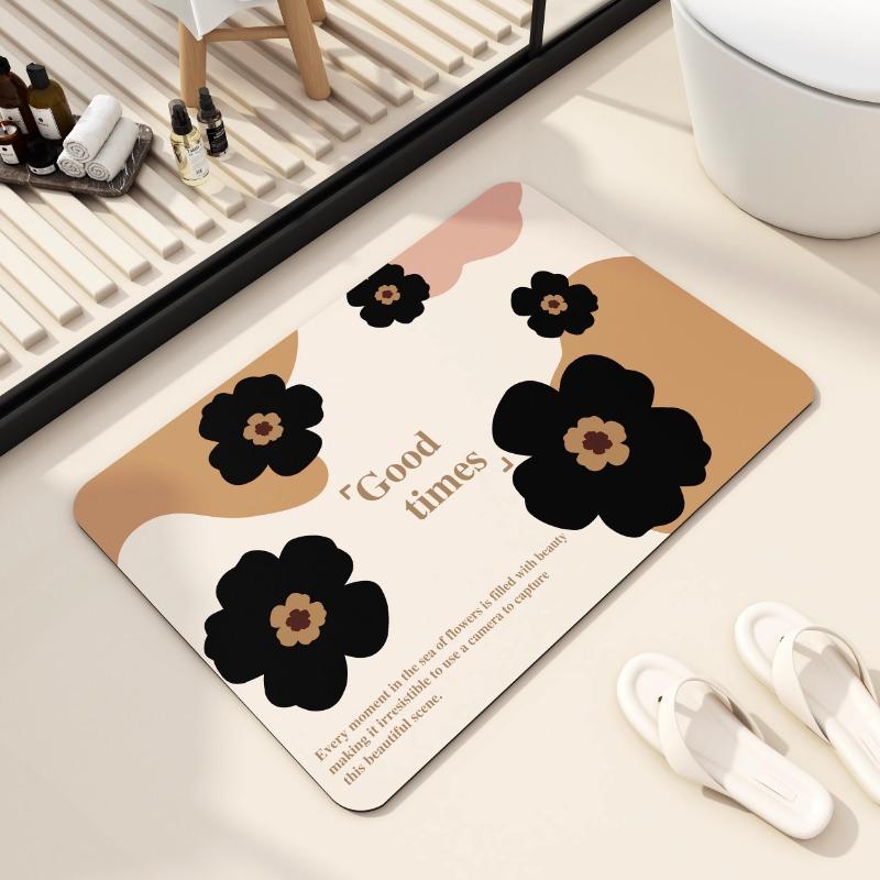 Fransk badrumsdörrmatta, absorberande matta av kiselalger, badrumshalkmatta ny tvättställsmattmatta