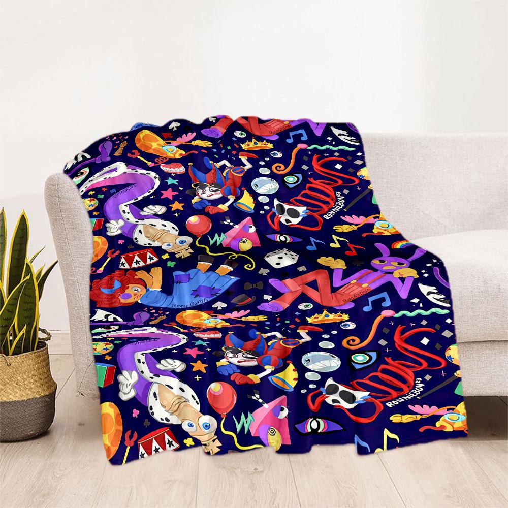 Digital Circus Blanket Ultra-Soft Perfect for Office Chair Chair Office All-Season Use Playful Design Gift for Travel Home Birthdays