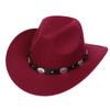 Western Cowboy Top Hat Spring And Autumn New Jazz Hat Big Brim Pentagram Belt Accessories Felt Hat Men And Women
