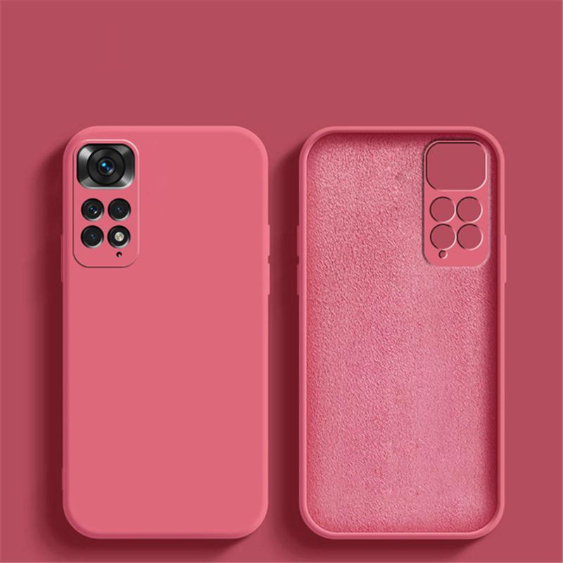 Original Liquid Silicone Phone Case For Xiaomi Redmi Note 12 11 10 Pro 11S 10S A1 10C 10A Poco X4 X3 NFC M5 M4 M3 Pro 4G 5G Shockproof Square Cover
