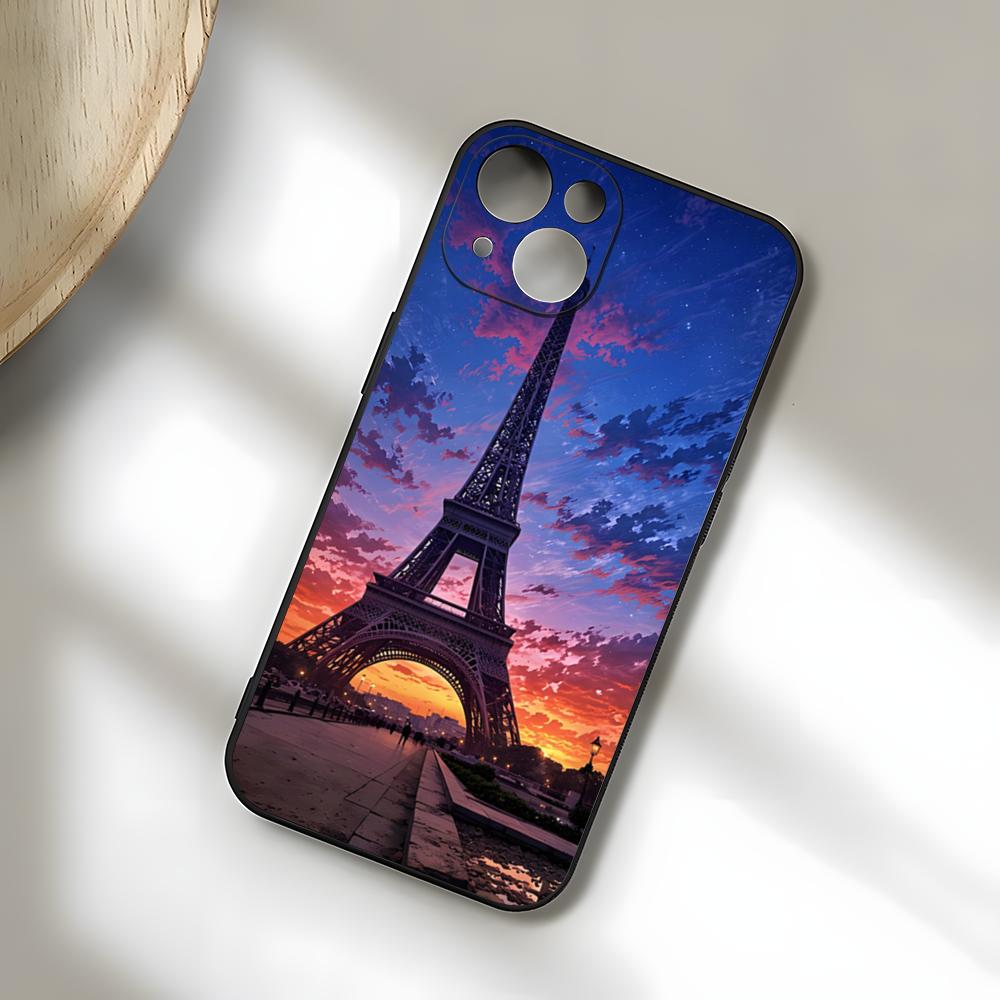 

Eiffel Tower Phone Case For IPhone 17 Pro Max 15 Pro 16 14 Plus 12 13 Mini 11 Pro Shockproof Soft Cover iPhone14 Plus