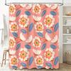 Beautiful Floral Shower Curtain Pink Blue White Flowers Bath Decor Waterproof Polyester Fabric Bathroom Accessories