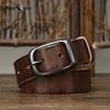 Fashion Retro Distressed Wrinkled Leather Belt for Men and Women Genuine Leather First Layer Cowhide Casual Jeans Belt