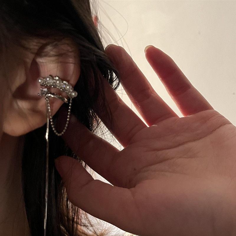 

Французский люкс жемчужная кисточка кафф для уха: Элегантные клипсы, не требующие прокола