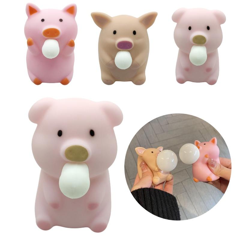 Cute Little Pig Squishy Toy Decompress And Release Stress With Bubble-spitting Fun!