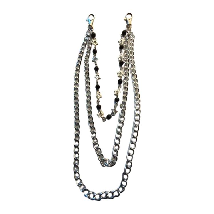 

Stylish Hollow Star Shape Waist Chain Keychain Jeans Waist Chain Alloy Material 1 чёрный