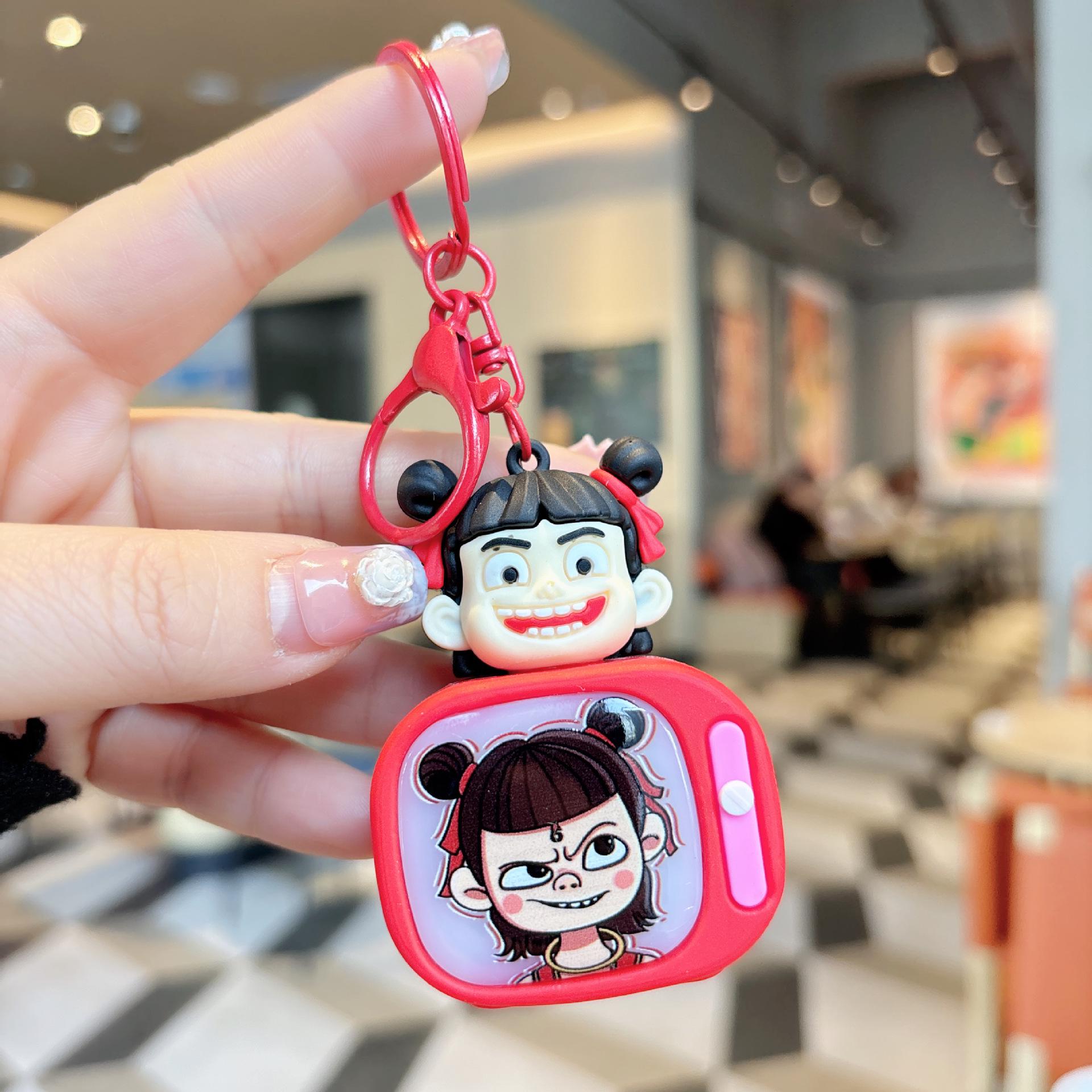 

Nezha Luminous Keychain Pendant – Cartoon Design for Students and Couples
