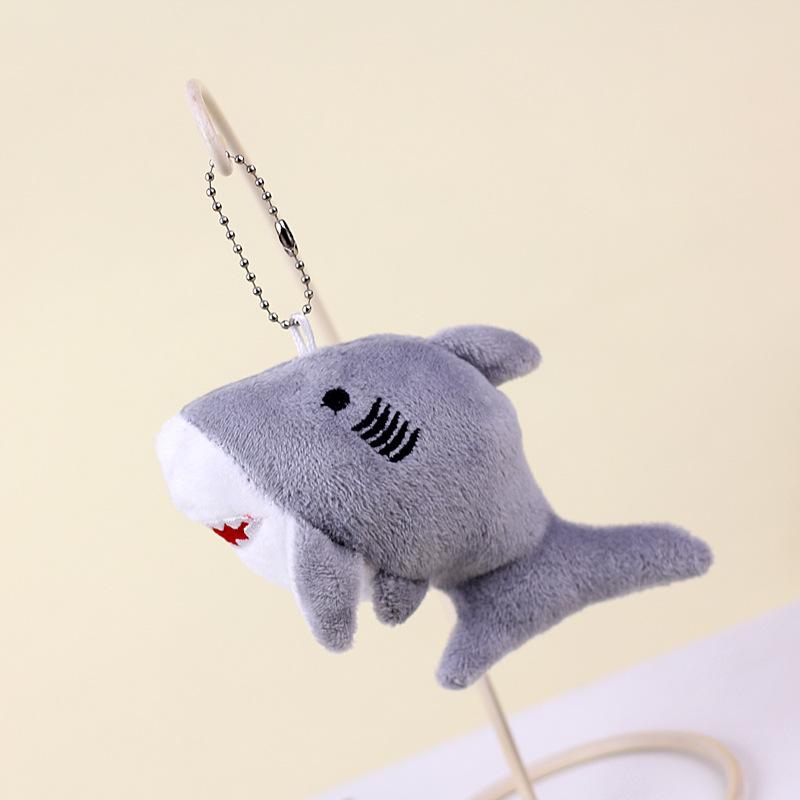 Non-Toxic Cartoon Shark Pendant Keychain Marine Animal 12Cm Plush Toy Doll Keychain Children Cute Bag Pendant Doll