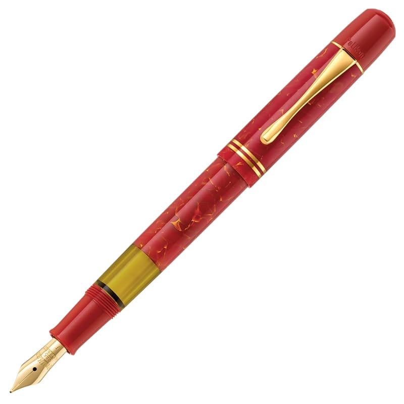 

pelican fountain pen EF extra fine font bright red classic M101N Inhalation type With bottle ink limited Officially imported product