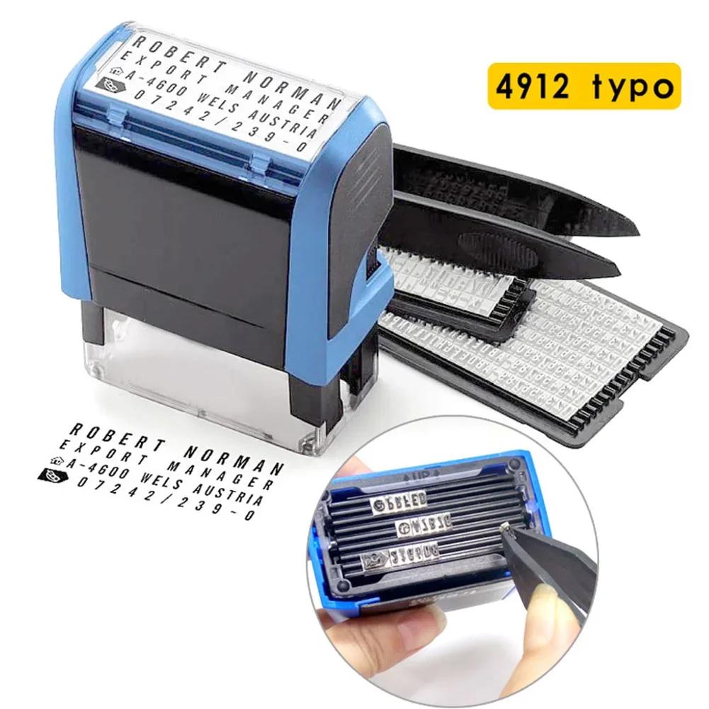 Набор резиновых штампов 4 строки DIY 4912typo Индивидуальный Персонализированный Самозаполняющийся Деловый Адрес Имя Номер Буква Хобби Печать