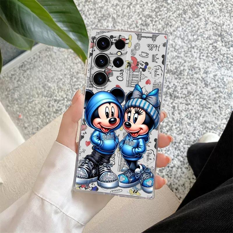 Mickey Minnie Brand Transparent Case For Samsung Galaxy S26 S25 Ultra S24 S22 S26 Plus S20 S23 S21 S25 FE 5G Clear Silicon Cover
