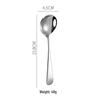 Abay 304 Stainless Steel Long Handle Round Spoons, Set of 5