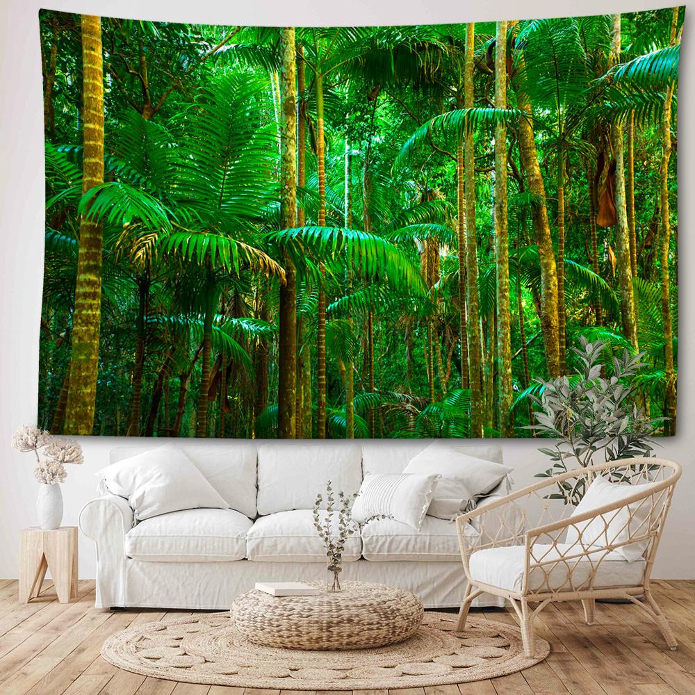 1pc Tropical Jungle Tapestry Wall Hanging, Room Decor, Bedroom Decor, Living Room Background, Natural Style Backdrop Cloth, Hanging Tapestry