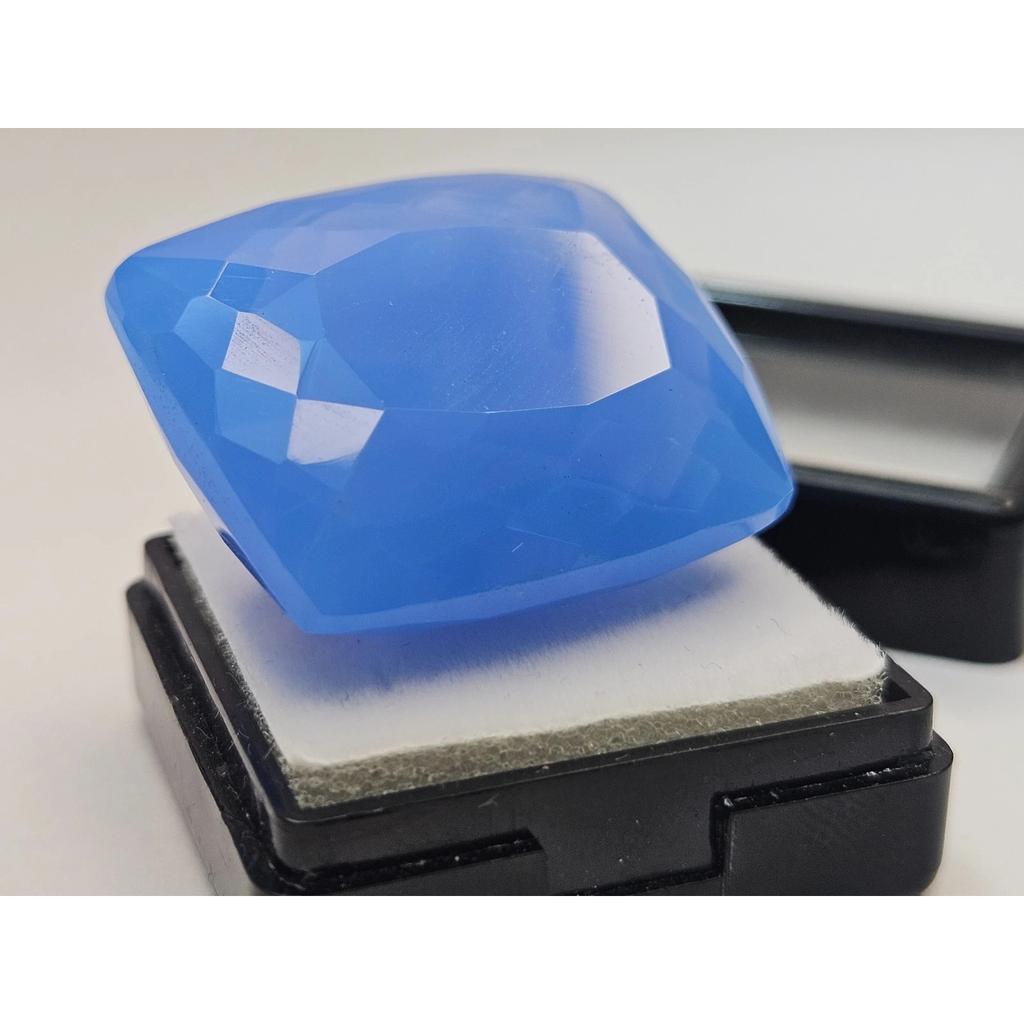 63-64 Ct Natural Cornflower Blue Opal Welo Cushion Cut Stunning Gemstone