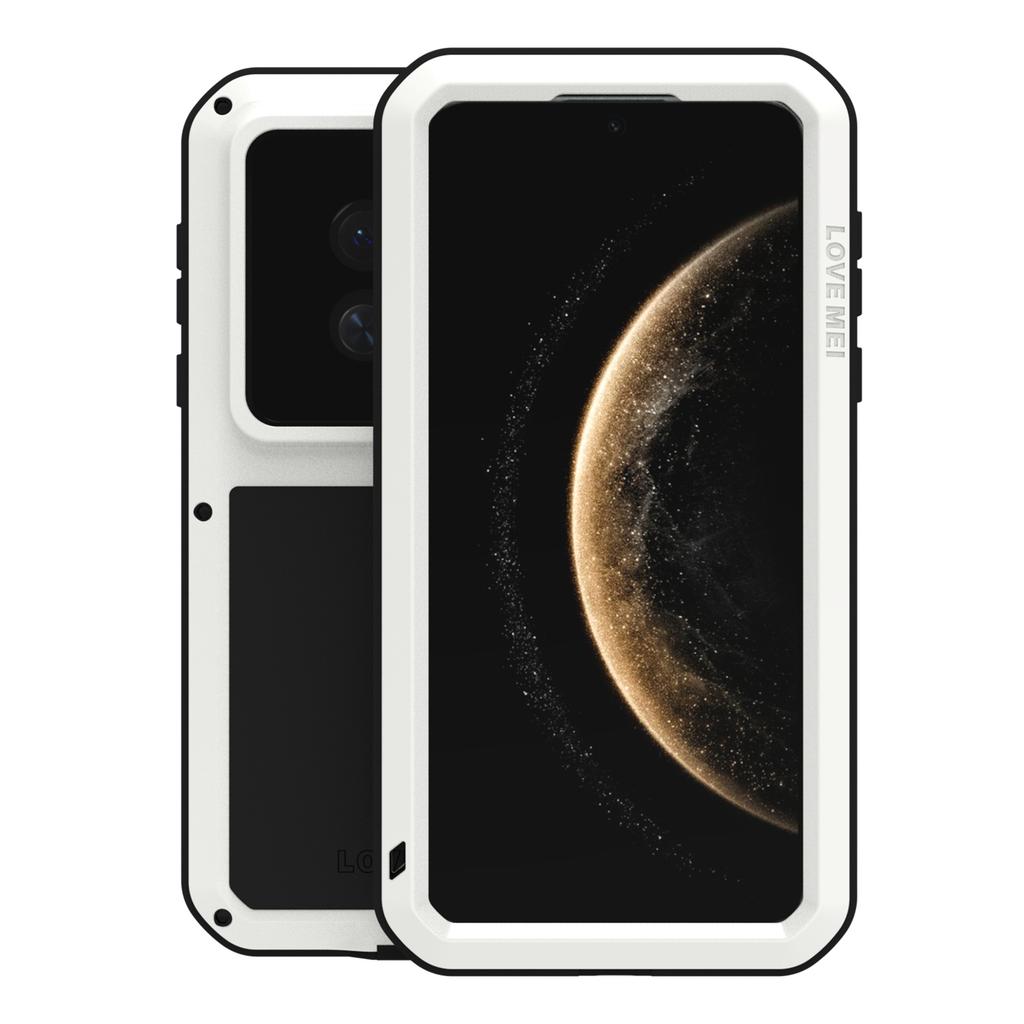 LOVE MEI Für Huawei Mate 70 Hülle Gehärtetes Glas Displayschutzfolie Metall+Silikon Handyhülle