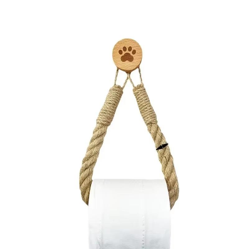 

1 шт. деревенский держатель из пеньковой веревки, прочная деревянная конструкция, экономящая место для хранения кухонных полотенец для лица 1pc бежевый