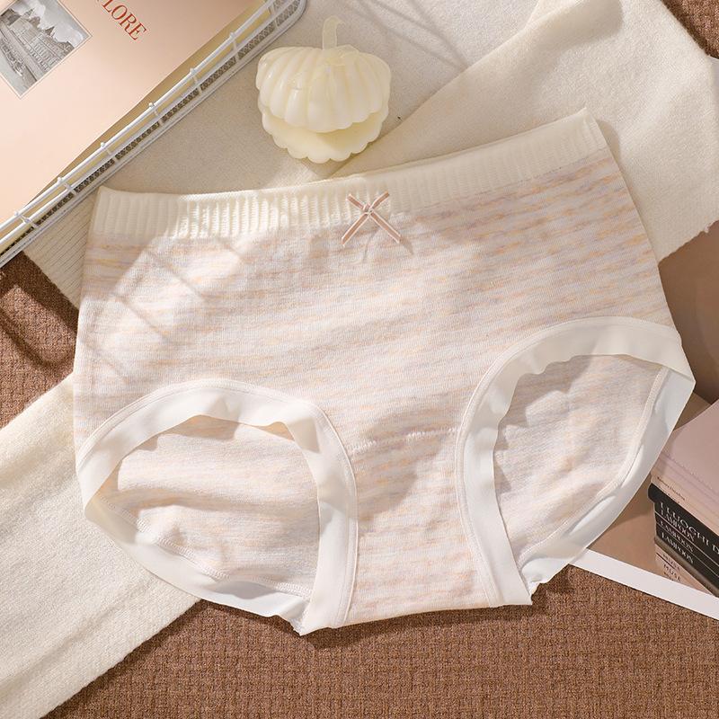 

Сексуальное нижнее белье из хлопка с высокой эластичной нитью в полоску, простые женские трусы в темно-синем стиле one size миндальный