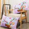 Cute Flower Deer Pattern Mattress Three-Piece Digital Printing Home Bedding Set