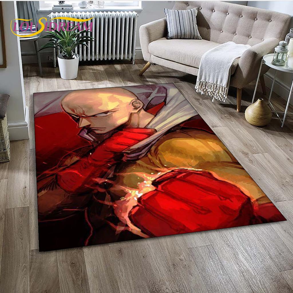 3D ONE PUNCH MAN Anime Cartoon  Area Rug,Carpet Rug for Living Room Bedroom Sofa Doormat Decoration, Kid Play Non-slip Floor Mat