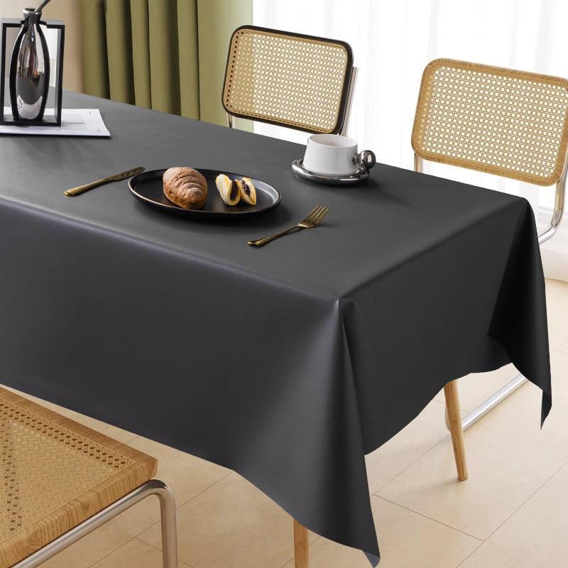 Rectangular Restaurant Table Cloth Waterproof Oil Resistant Wear-resistant Solid Color Home Decor Hotel Dining Table Decoration