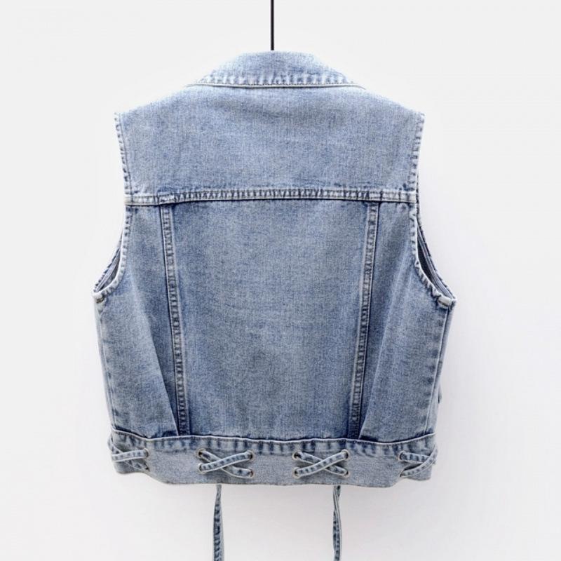 Women's Spring Summer Denim Vest Ladies Korean Version Design Cowboy Vest
