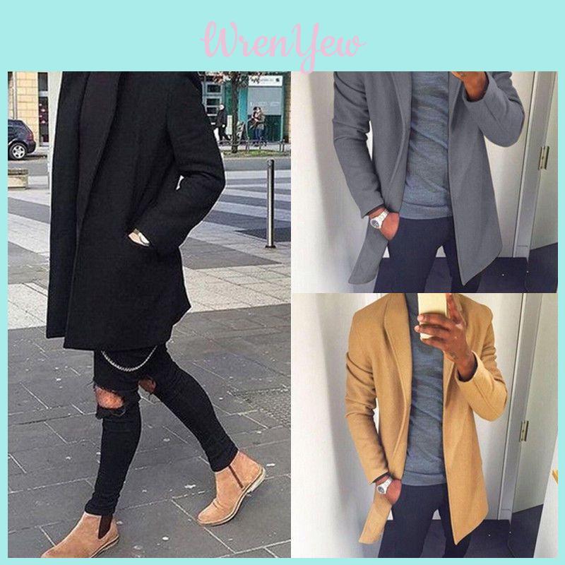 Men's Winter Warm Slim Trench Coat Cardigan For Stylish Formal Outfits