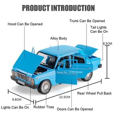1:18 Rosyjskich LADA 2107 Niva Zabawki Metalowe Odlewane Modele Samochodów Światło Muzyka Gumowe Opony Pojazdy Pull Back Miniaturowy Samochód Prezenty dla Dzieci