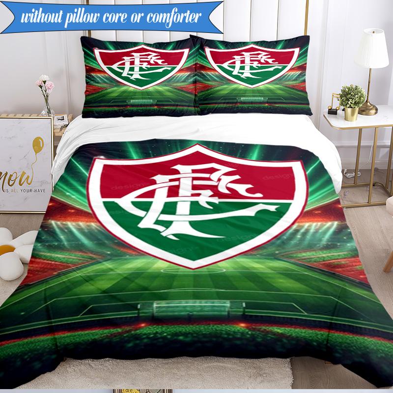 3PCS Flumi-nense Football Crest Printed Soft Bedding Set,Including 1pc Duvet Cover And 2pcs Pillowcases Perfect for Bedroom, Dormitory, Fan gift