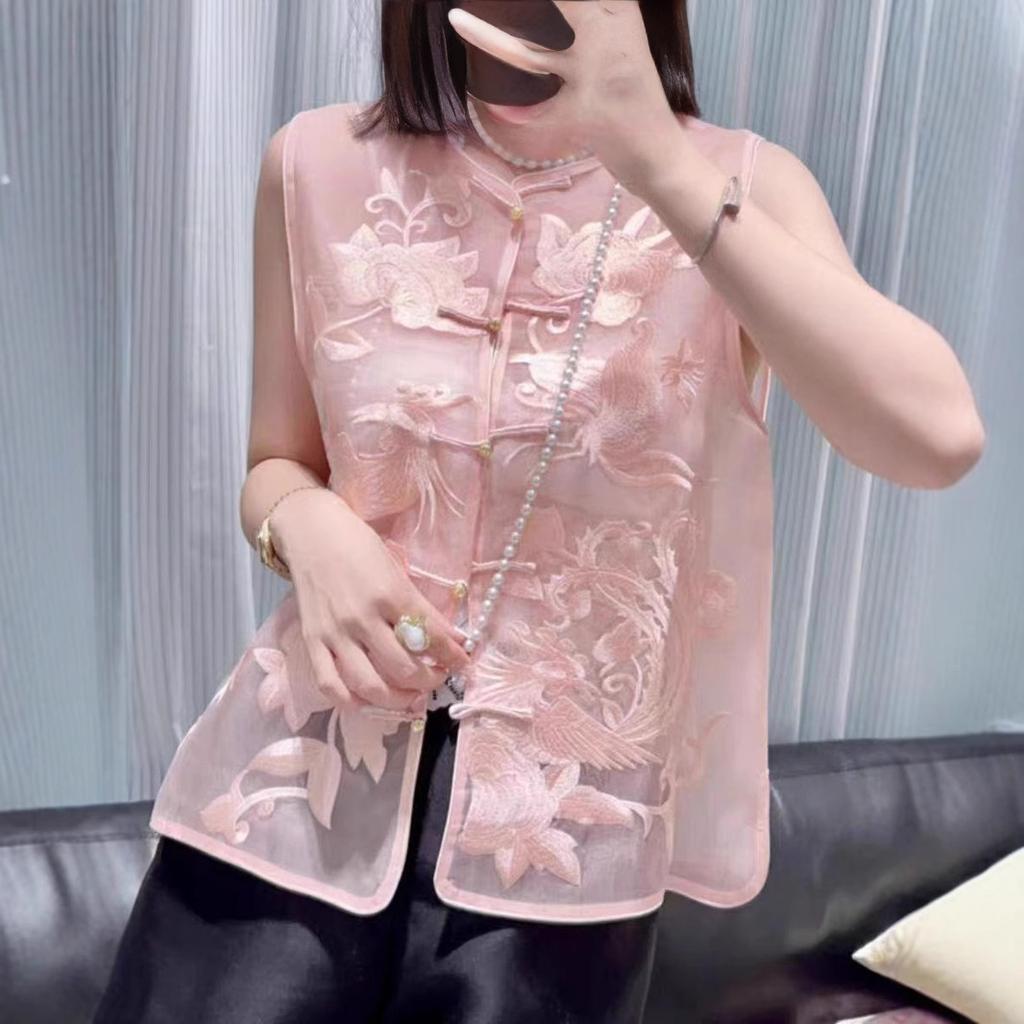 New vest summer antique fashion embroidered top