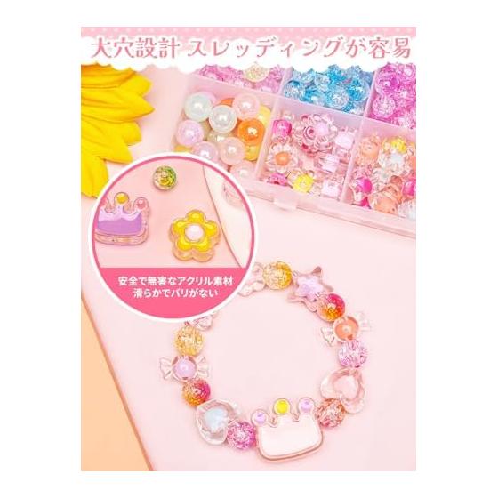 CAIYUDPTTS Beads Toys DIY Handicraft Beads Toys Beads Handicraft Bead Set Handmade Kit Accessories Toys Girls Bracelet Necklace Colorful Headband 24